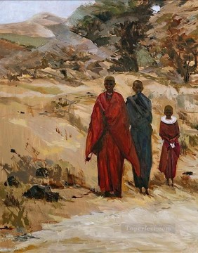 trois moines Impressionniste de l’Afrique Peinture à l'huile